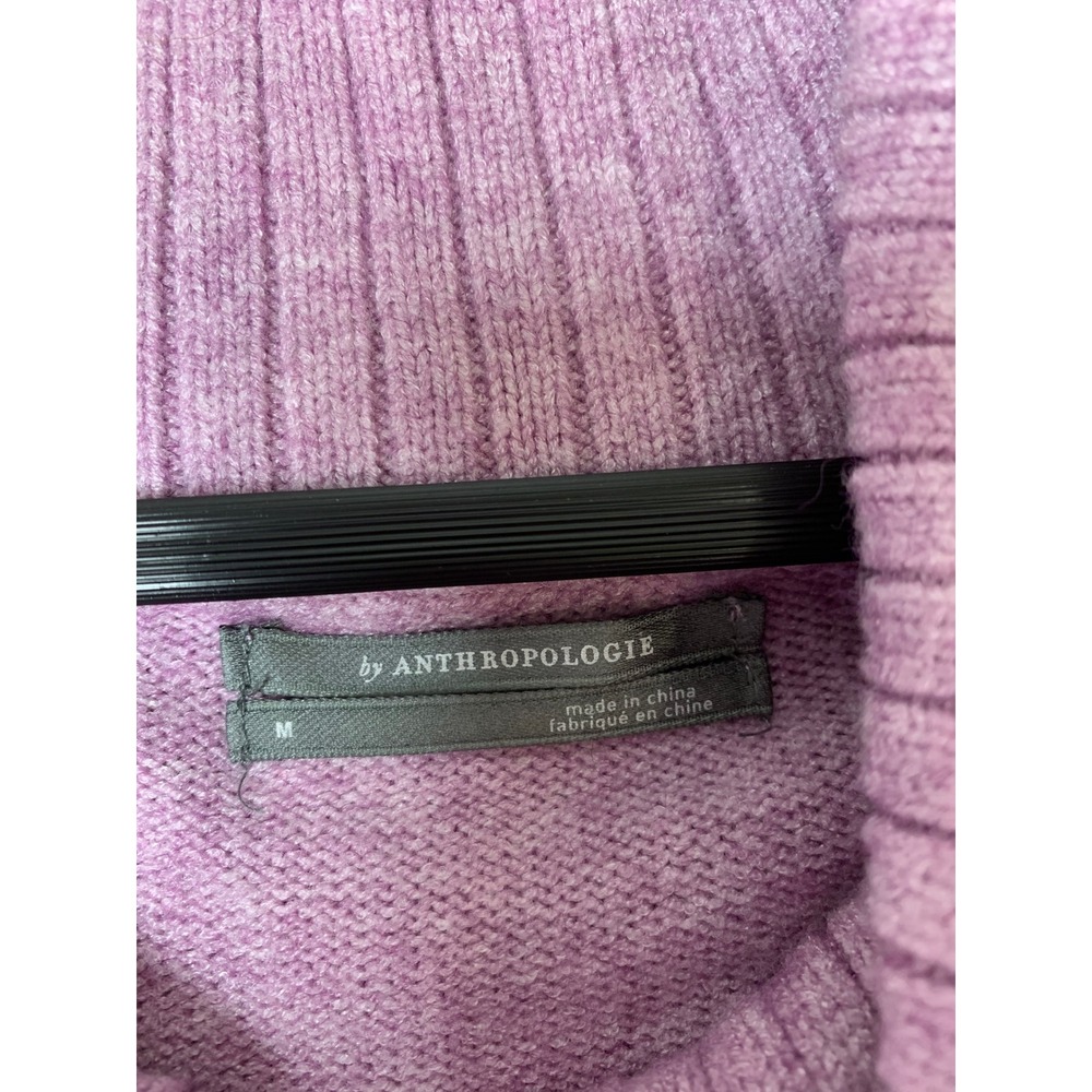 Anthropologie Cowl Neck Sweater Womens Medium Lavender Excellent Ribbed Tunic - Picture 2 of 7